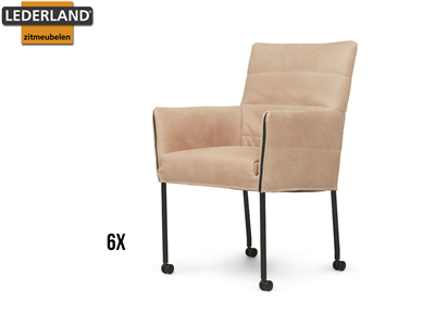 Lederland AMSTERDAM Showroommodel Helena | 6x eetkamerstoelen