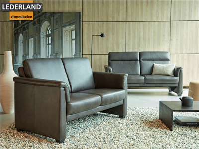 Lederland UTRECHT Showroommodel Hintham 2 zit rug laag + 2,5 zit rug hoog